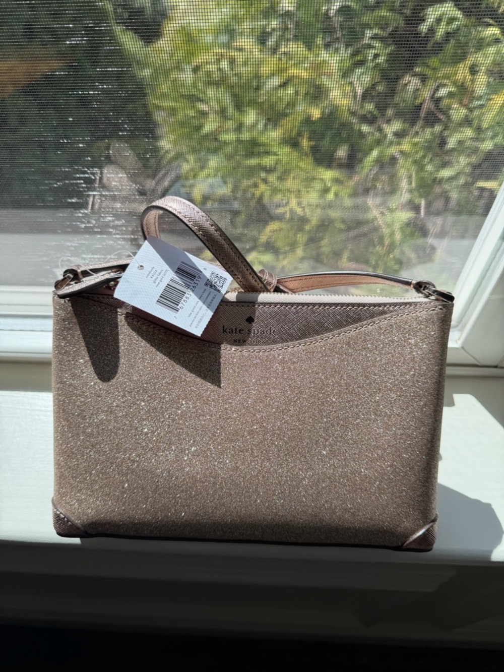 kate spade Glitter Shoulder Bag in Rose Gold